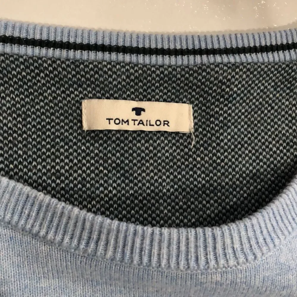 Tom Tailor Light Blue Crew Neck Sweater Fits L